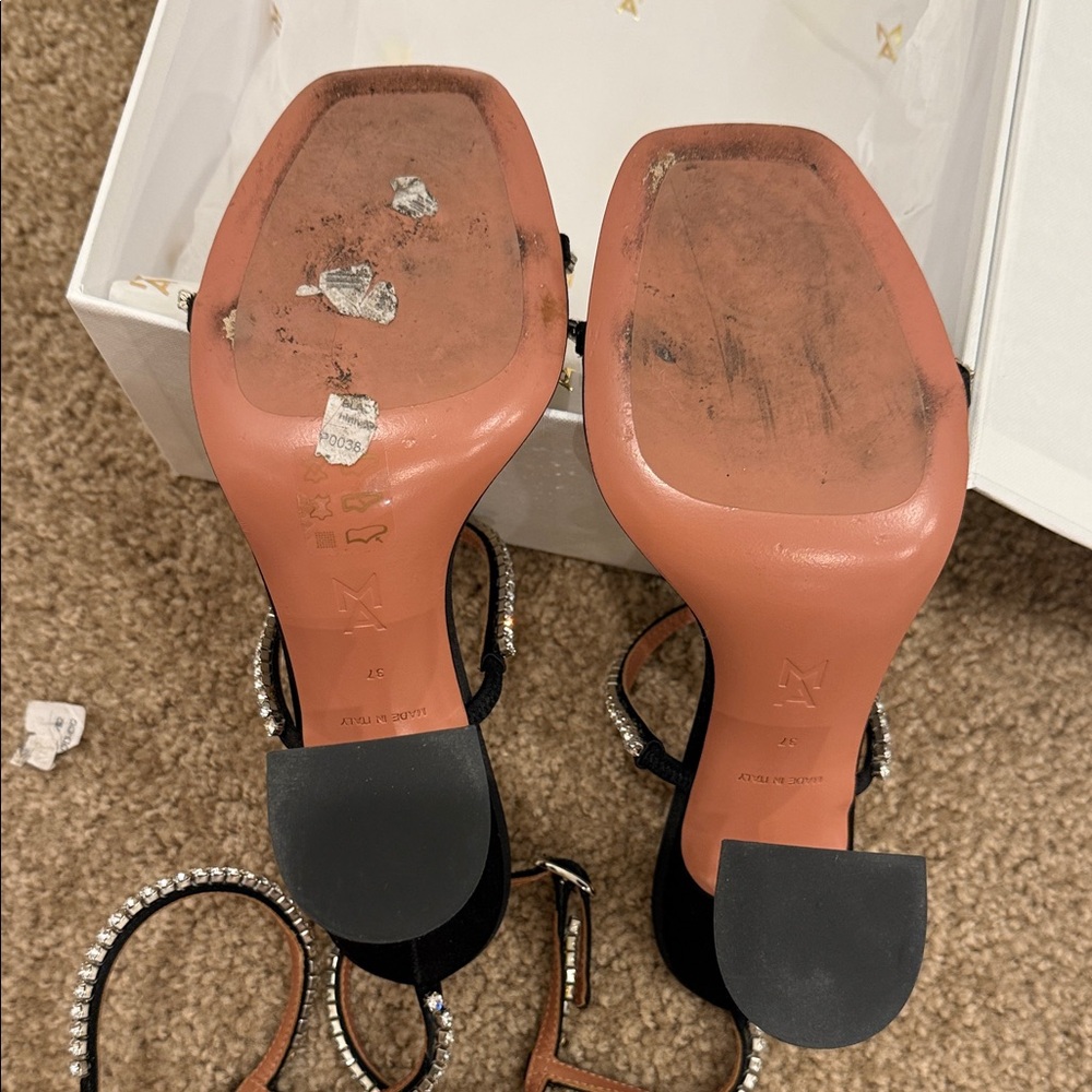 Amina Muaddi Crystal-Embellished Sandals – Size EU 37 - Picture 13 of 14